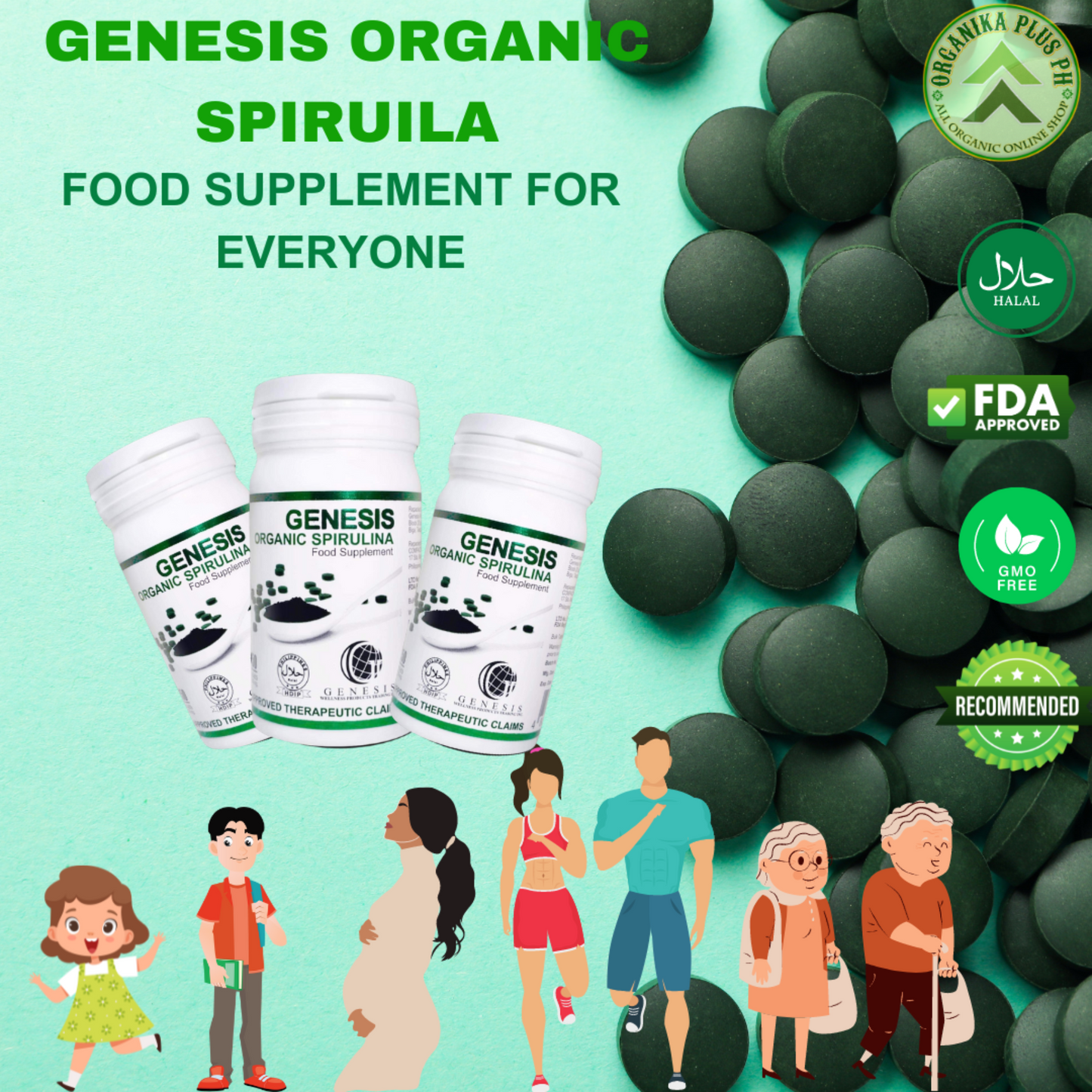 GENESIS ORGANIC SPIRULINA FOOD SUPPLEMENT