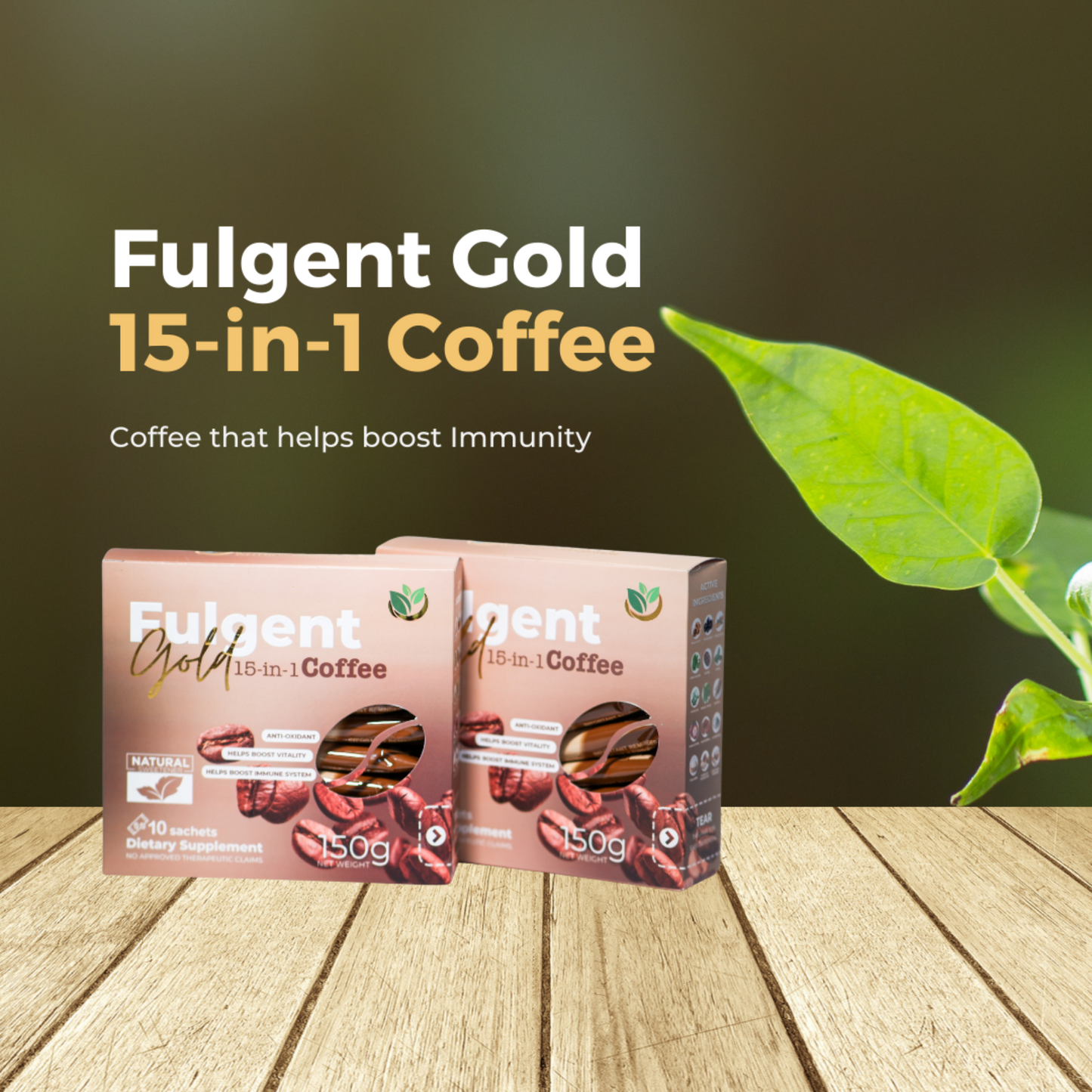 15 in 1 Fulgent Gold All Natural Coffee