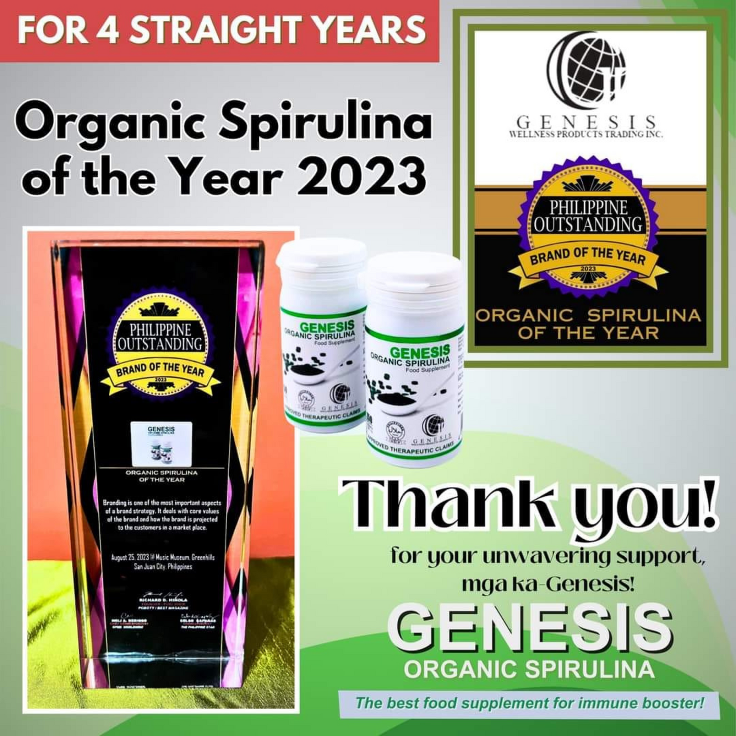 GENESIS ORGANIC SPIRULINA FOOD SUPPLEMENT